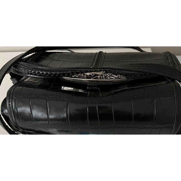 M.C. (Marc Chantal) black faux alligator skin crossbody organizer - Picture 5 of 10